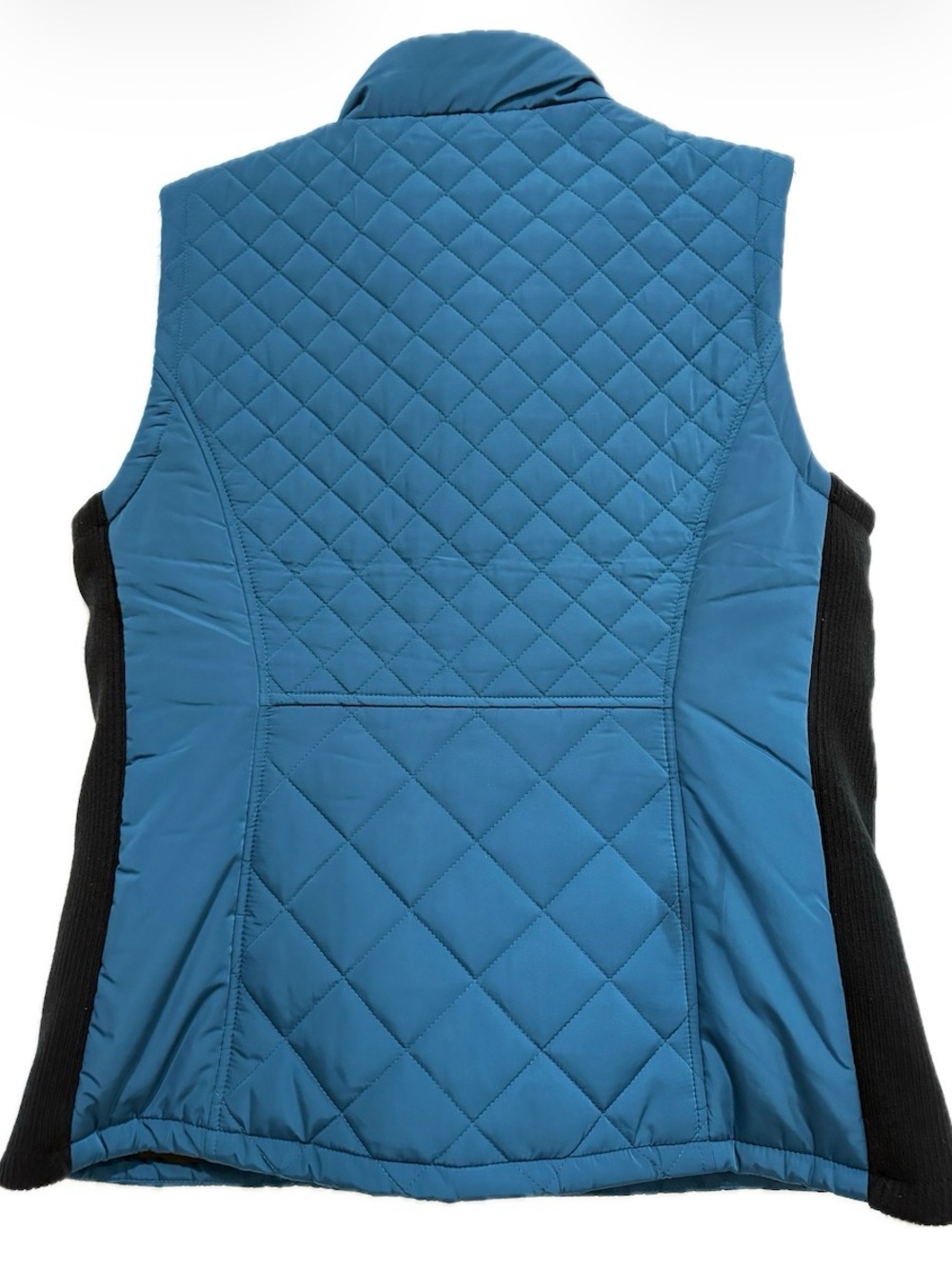 Andrew Marc Quilted Vest | Ribbed Knit Side Panels | Teal | Size L | NWT - Picture 4 of 10